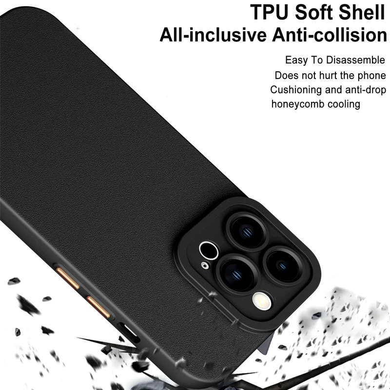 iphone 13 mini slim case Solid Color Leather Texture Silicone Phone Case For iPhone 13 12 11Pro Max X XR XS Max 7 8 Plus Camera Protection Soft TPU Cover iphone 13 mini case cheap