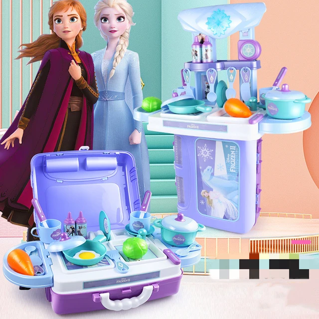 Funny Disney Frozen Elsa Princess Kitchen Sets Simulation kitchen Cooking  play house toys children interactive educational toy - AliExpress