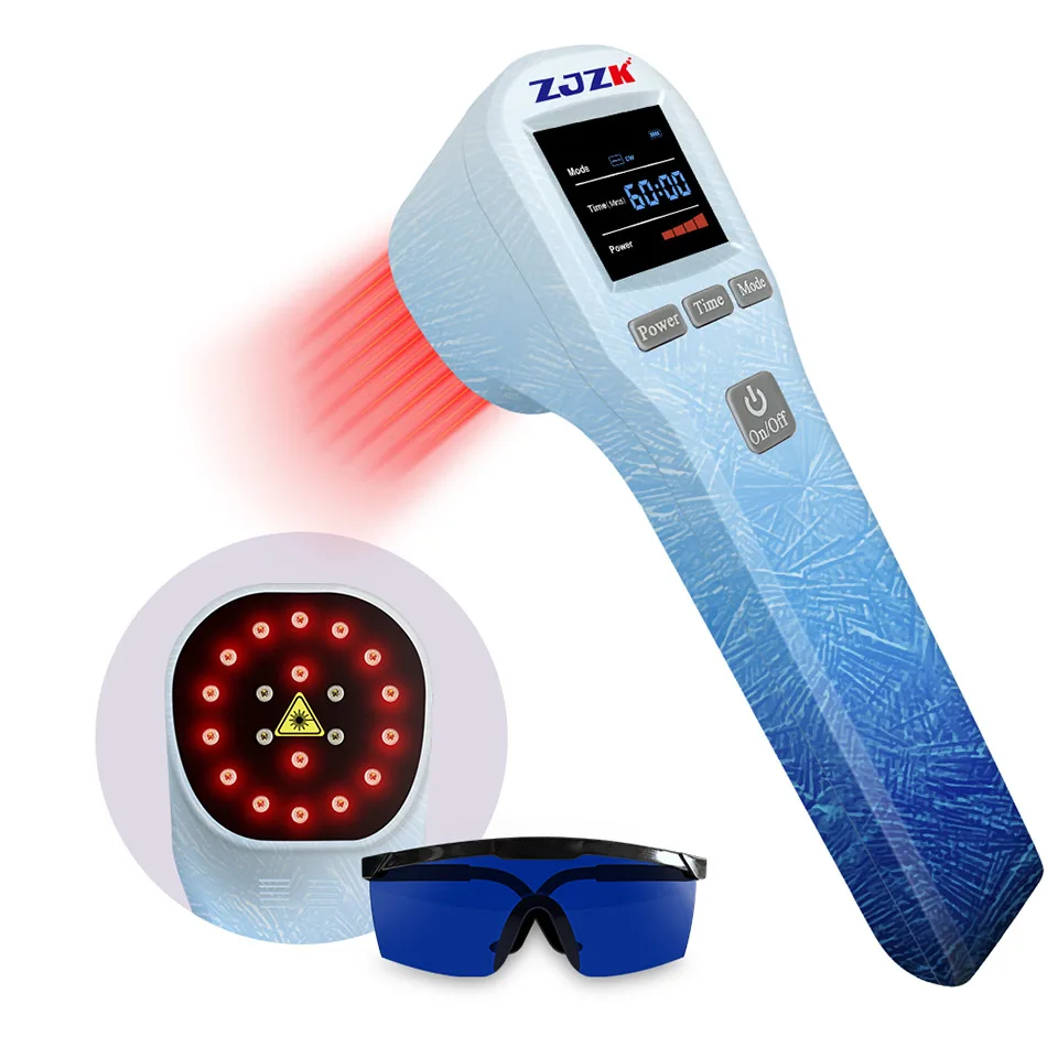 

ZJZK Physiotheraphy Infrared Laser Knee Pain Therapy Massager 880mW 4x808nm+16x650nm 20 Diodes for Tissue Repair Wound Healing