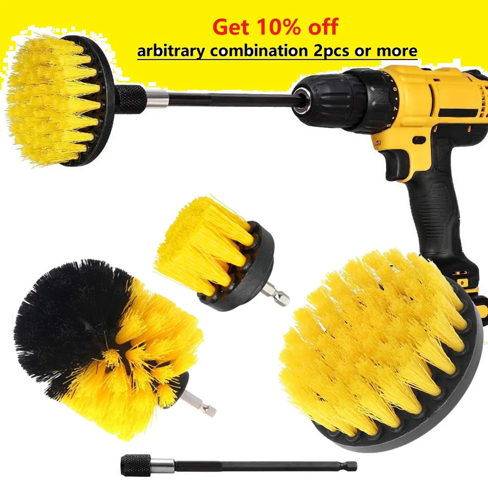Drill Brush Attachment Set Power Scrubber Wash Cleaning Brushes Tool