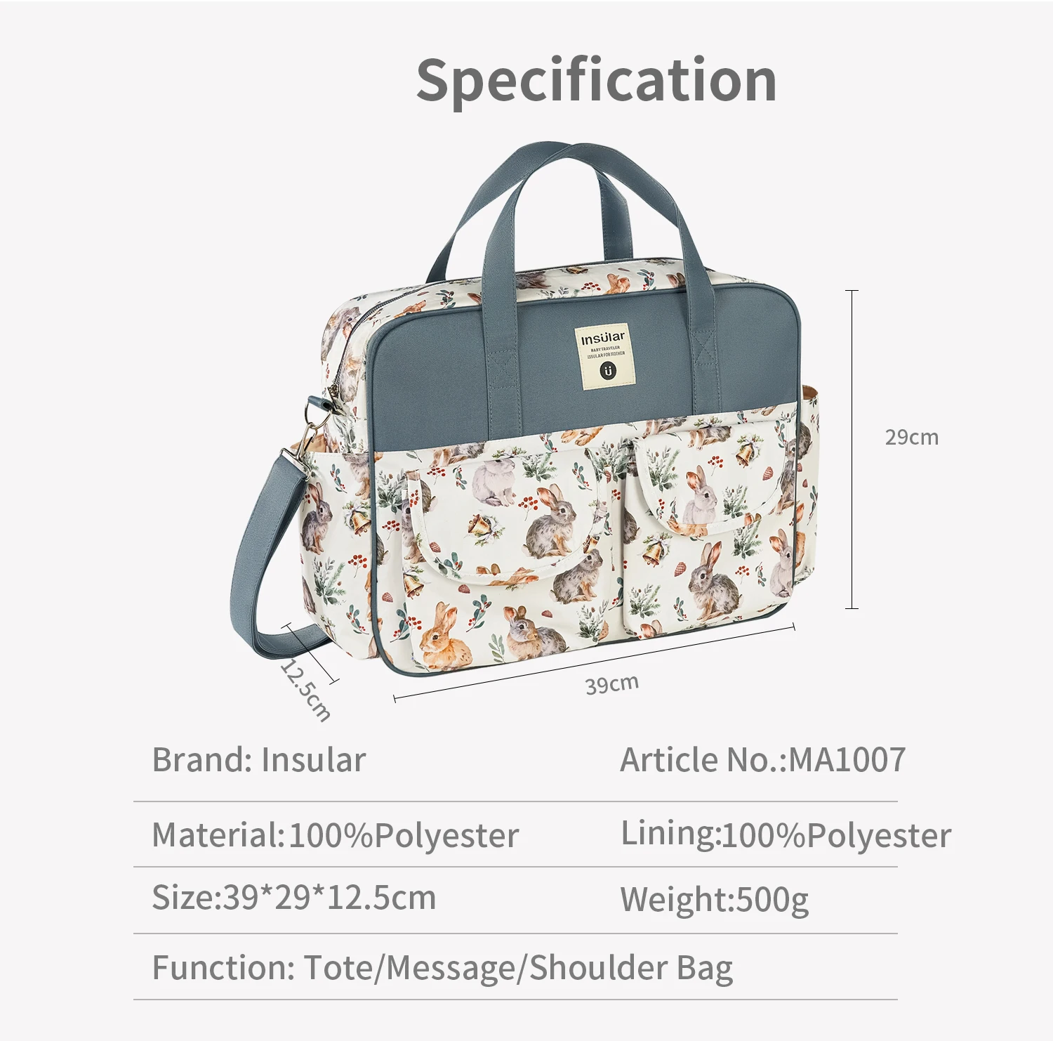 INSULAR Mommy Bags Lady's Single Shoulder Crossbody Baby Diaper Packages Maternity Travelling Packs Multi-functional Waterproof 6