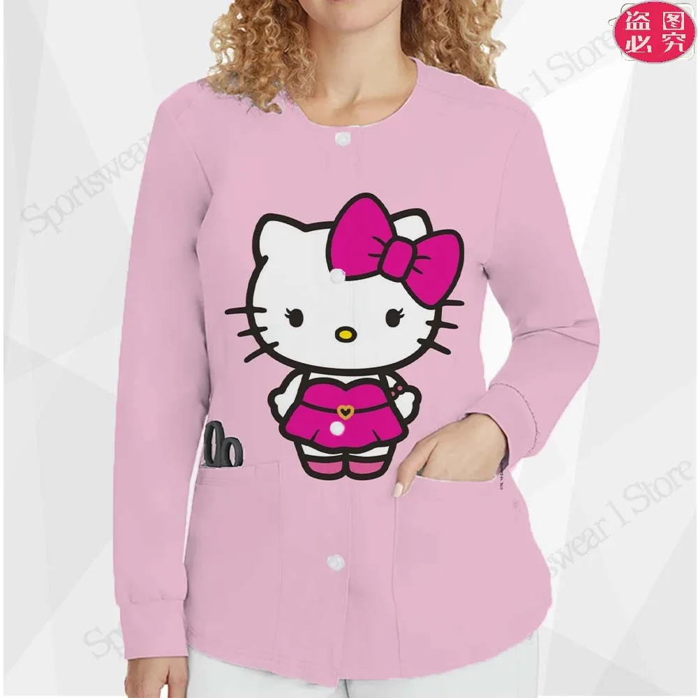 Fashion Cardigan Women Clothes Nurse Uniform Tops Casual Clothing Round Neck Women's Autumn Clothes Doctor's Coat OuterwearsFash