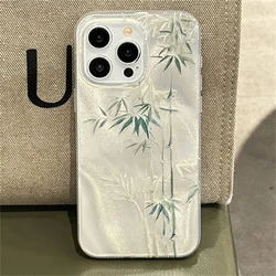 Chic Green Bamboo Feather Yarn Texture Case - Stylish & Durable Protection for A50(A30s A50s) (YSK-247YS241113401)