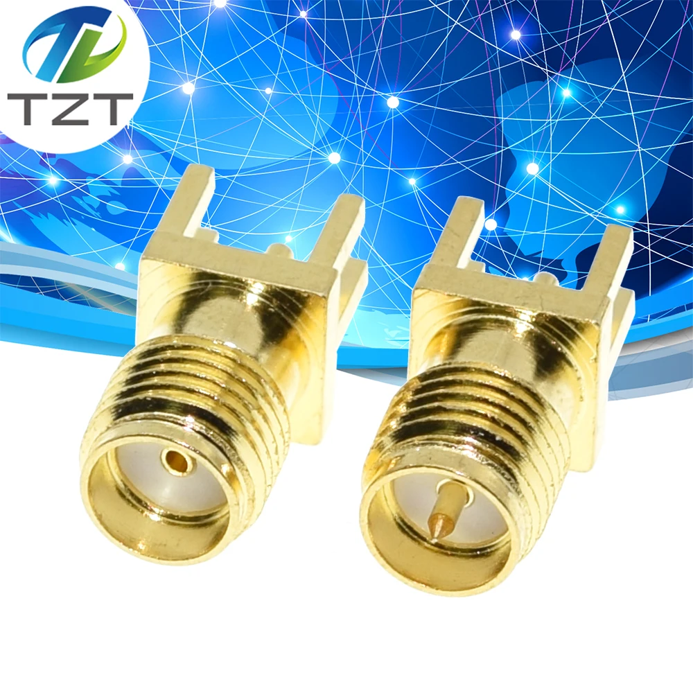 TZT 10 pièces SMA femelle/mâle Jack soudure 1.6mm écrou bord pince montage droit plaqué or connecteurs RF prise à souder