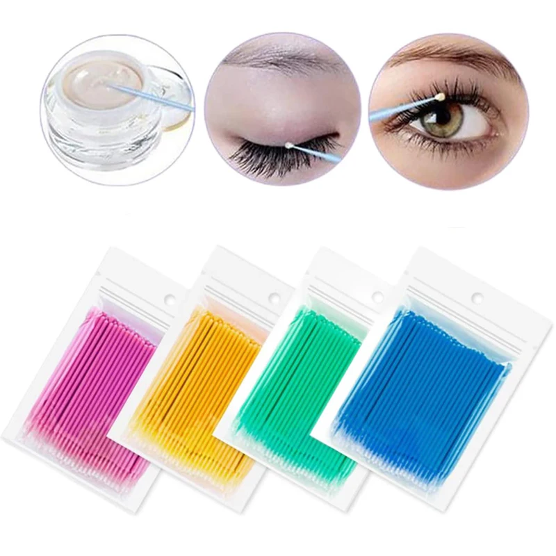 

400pcs Micro Brushes Cotton Swab Individual Eyelashes Microbrush Lipsticks Lash Removing Lash Extension Accessories ALIKIZ