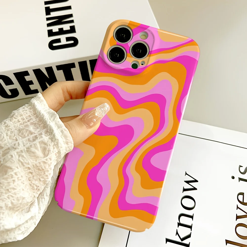 Pink Orange Wavy Glossy Phone Case - Hard PC Finish