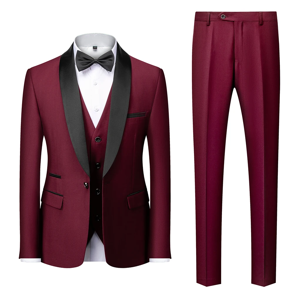Blue Men’s Suit Three-piece, Business/Wedding/Party Dress Jacket Vest Pants, Red Gray Green Sets, Asian Size M-6XL Blue Men’s Suit Three-piece, Business/Wedding/Party Dress Jacket Vest Pants, Red Gray Green Sets, Asian Size M-6XL