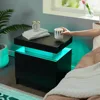 Nightstand Set of 2 LED Nightstand with 2 Drawers, Bedside Table with Drawers for Bedroom, Side Bed Table with LED Light, 6