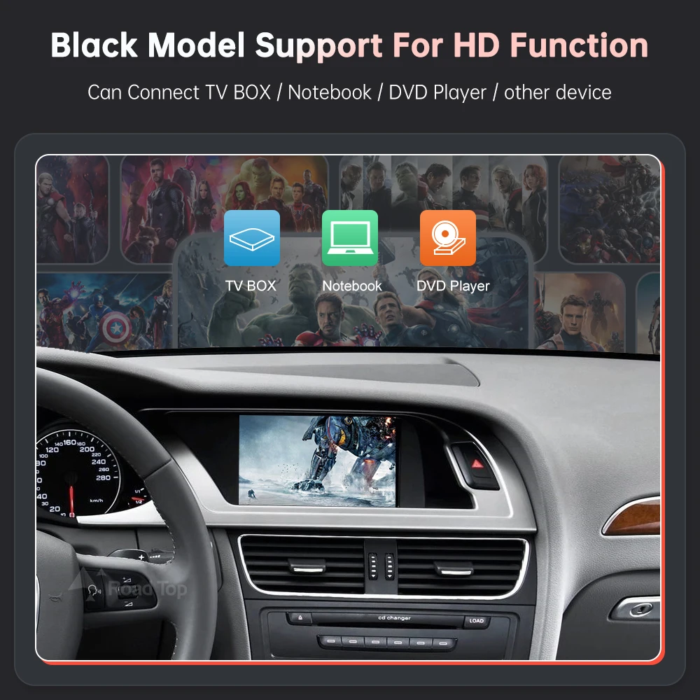 Wireless  Carplay for Audi A4 A5 Q5 2009-2015, with Android Auto Interface AirPlay Mirror Link YouTube Car Play Functions — view 4