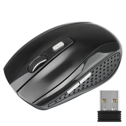 Ergonomic Dual-Mode Wireless Bluetooth Mouse with Mute Buttons and Adjustable DPI (Black)