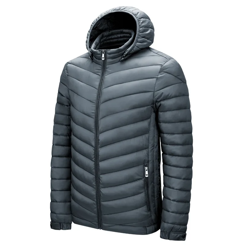 Cotton Coat Men's New European and American Simple Casual Coat Coat Loose Multi Size Light Rib Down Cotton Coat Coat