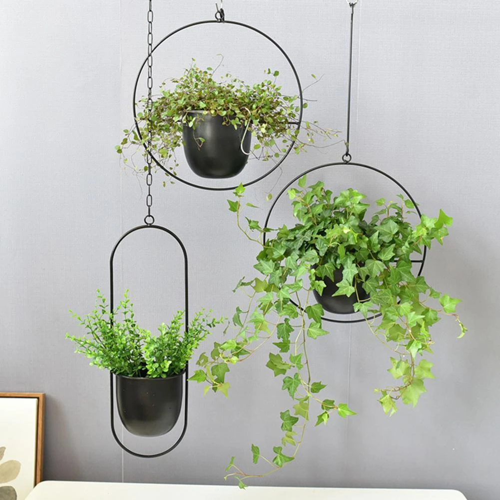 Metal Flower Pot Garden Pots Planters Hanging Basket Planters