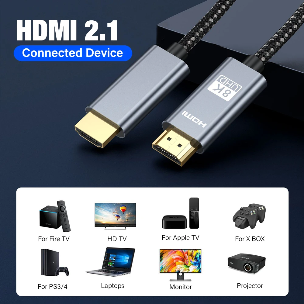Ultra High-Speed 8K HDMI Cable with HDR & EARC, 48Gbps, 5M
