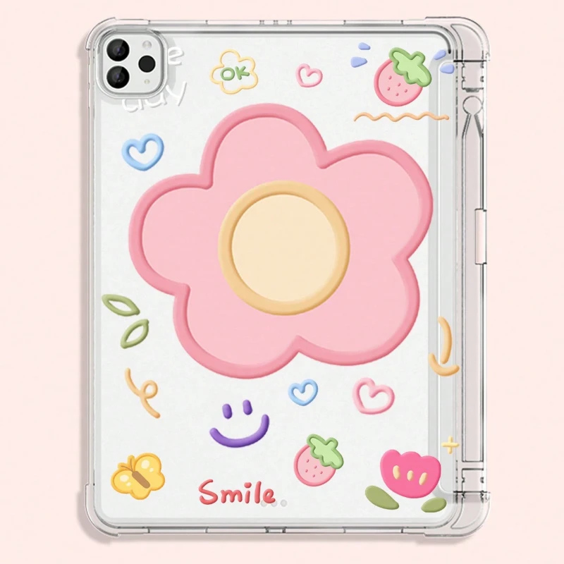 IPad용 TPU 투명 커버, 펜 슬롯 포함 10.2, iPad 10 세대 12.9 4 5 6 Air 4 5 10.9 Pro 11 2 3 4 