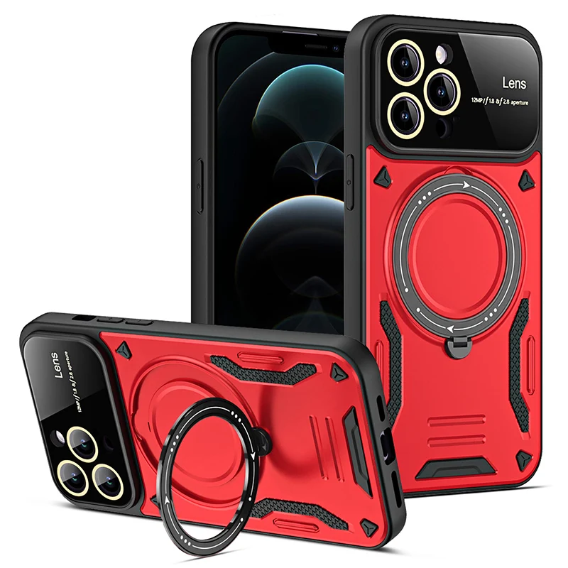 Magnetic Stand Military Grade Armor Case with MagSafe Compatibility