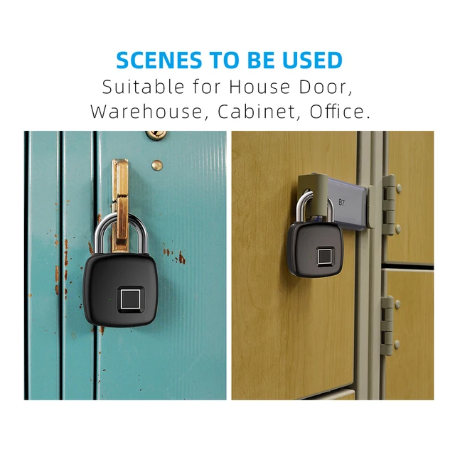 Fingerprint Lock Keyless Fingerprint Padlock Biometric Identification Waterproof USB Rechargeable for Home Dormitory 3