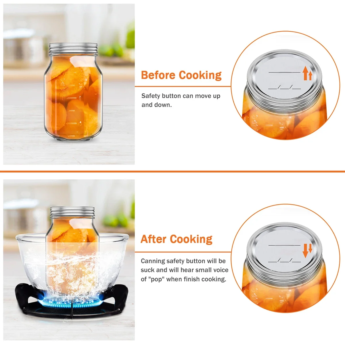 50/100Pcs 7cm Universal Mason Canning Lids Leak Proof Sealing Food Keeping Stainless Steel Fresh Mason Jar Covers Kitchen