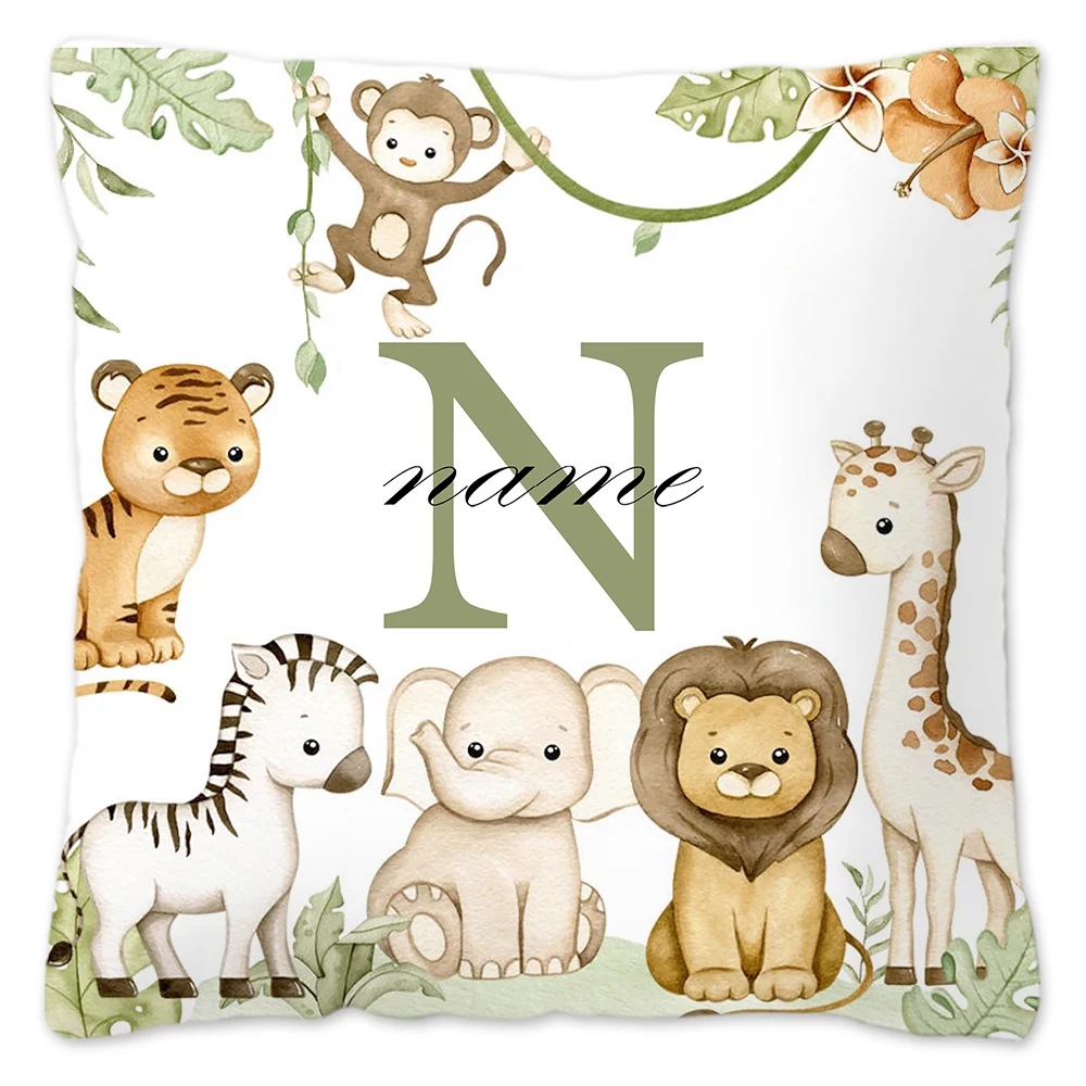 Personalized Animal Pillowcase - Custom Name Kids Bedroom Decoration & Birthday Gift