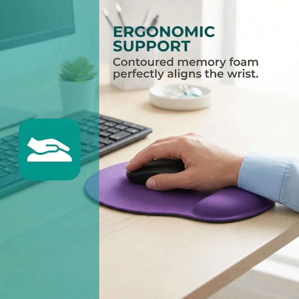 Deluxe Ergonomic Waterproof Mouse Pad with Wrist Support - Non-Slip & Multi-Color Design