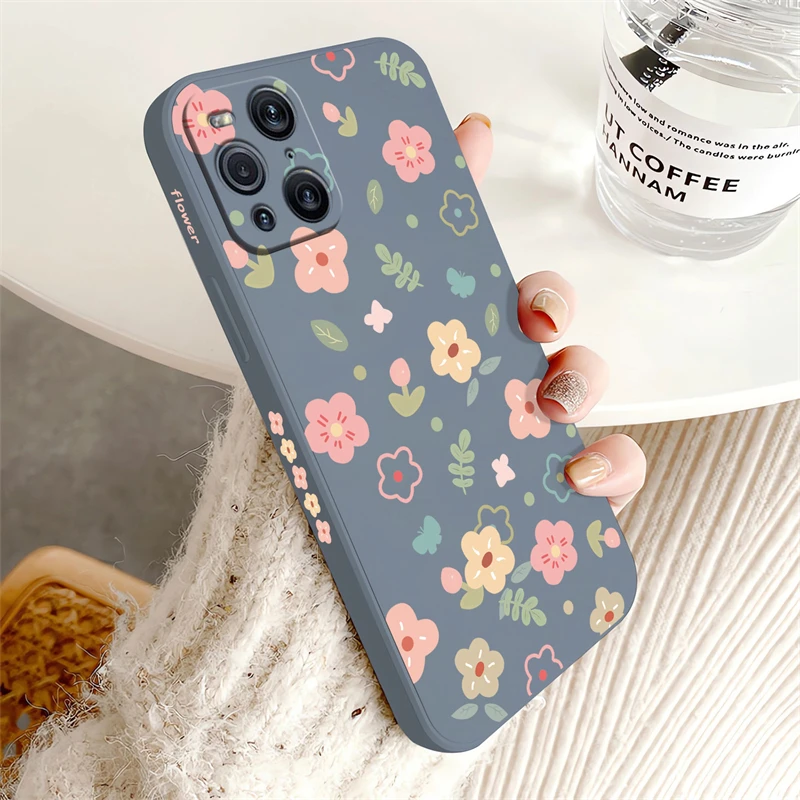 Elegant Floral Pattern Liquid Silicone Phone Case - Fashionable Flower Design
