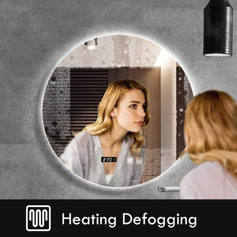 Round Smart LED Defogging Mirror 3