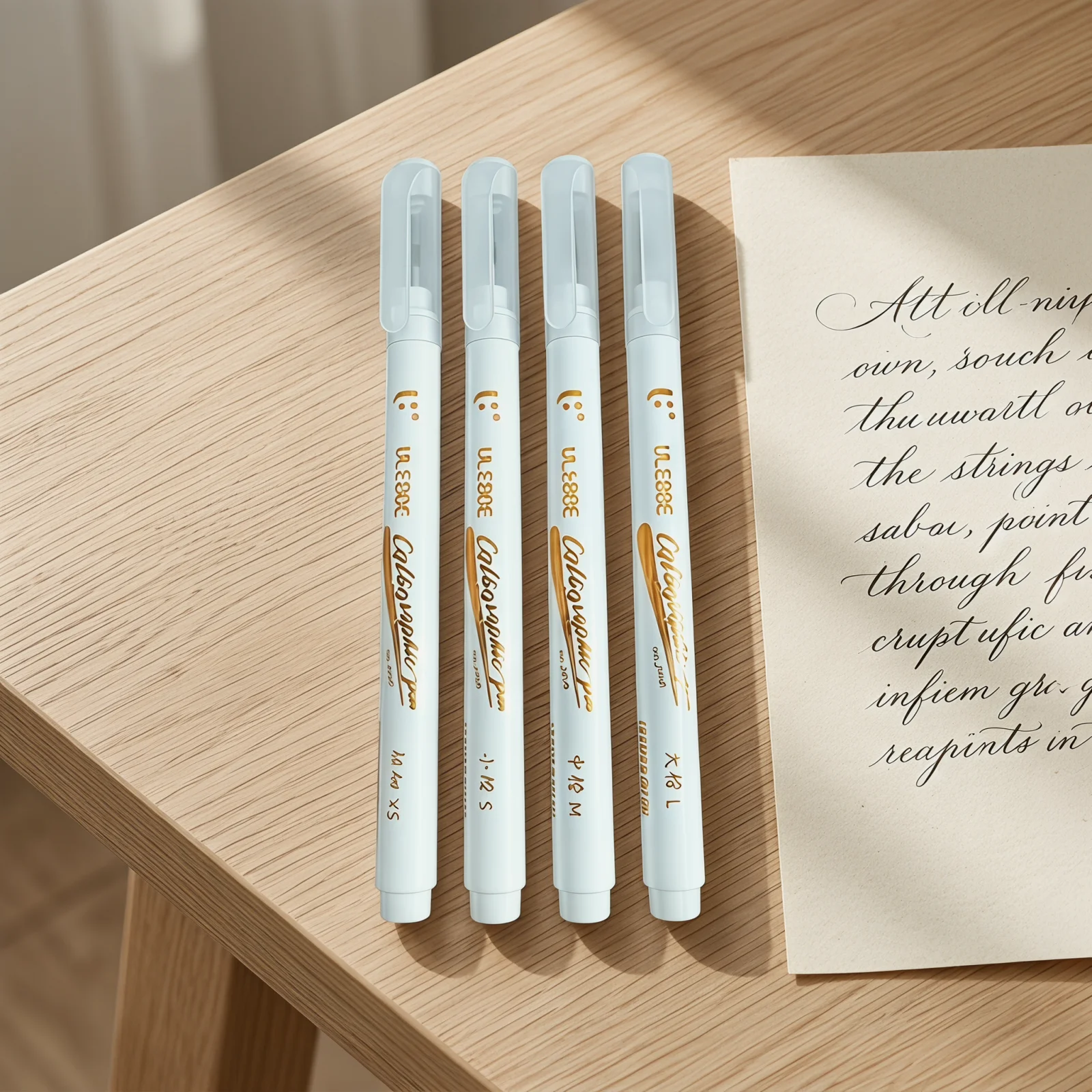 4가지 사이즈의 검정 잉크 캘리그래피 브러쉬 펜 세트, 드로잉 및 스케치용 핸드 레터링 마커, 아티스트 미술 용품