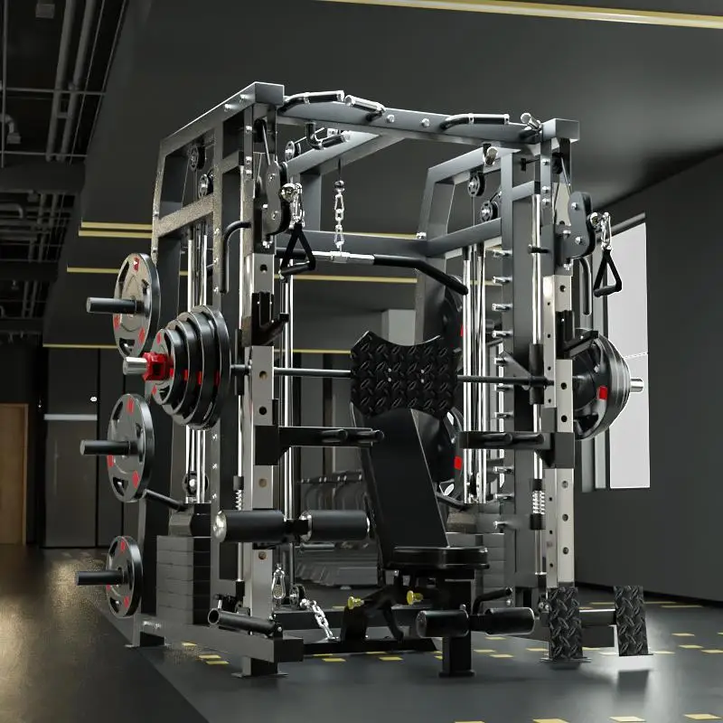 

Commercial Smith Machine Set With 130kg Counterweights+100kg Weight Plates+Bench Free Shipping Door To Door Seller Pay Tax