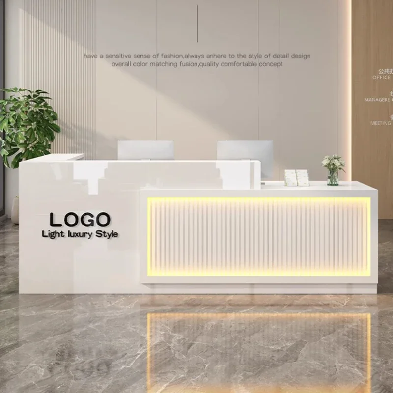 Modern Beauty Reception Desks Salon Display Design Storage Reception Desks Trendy Luxury Mostrador Negocio Commercial Furniture