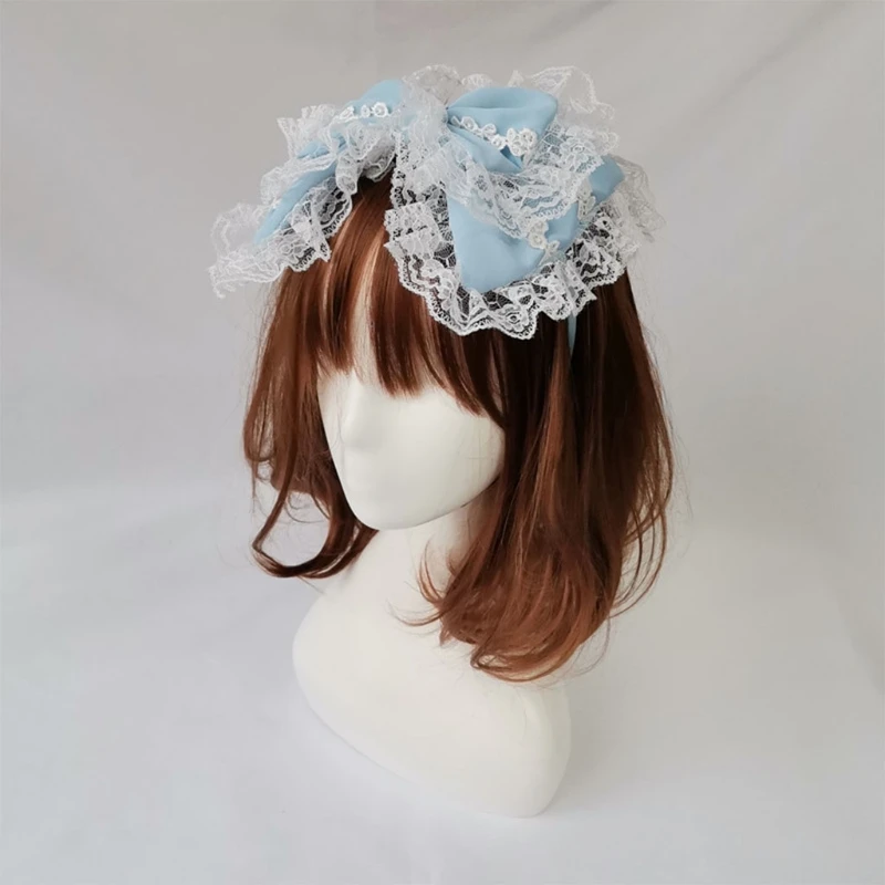 Victorian Lace Headband Sweet Big Bow Kawaii Hair Hoop Lolita Cosplay Headdress Costume Headband