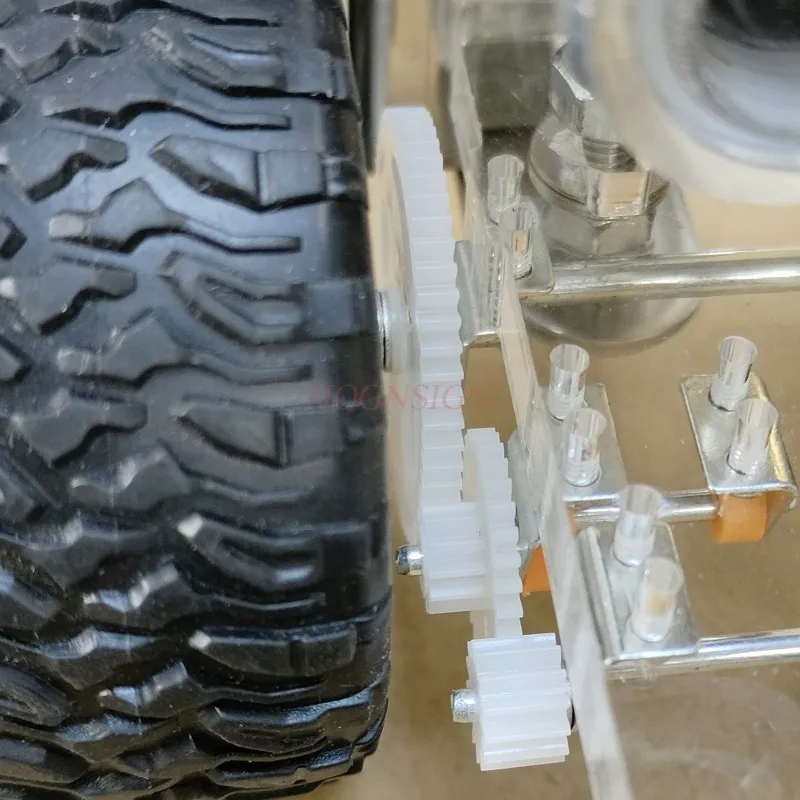 스털링 엔진 자동차 모드 증기차 마이크로 발전기 미니 엔진 DIY 조향 트롤리 물리 실험 교육용 장난감