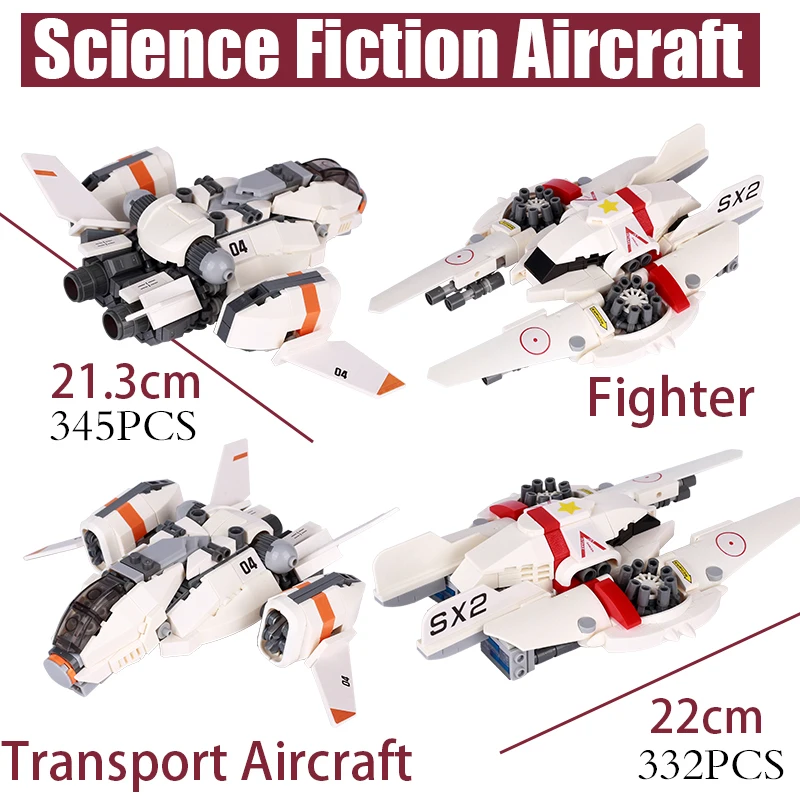 

MOC Military Fighter Building Blocks Kits Game Aircraft Transportation Plane Bricks Assemble Toys Boys Gift