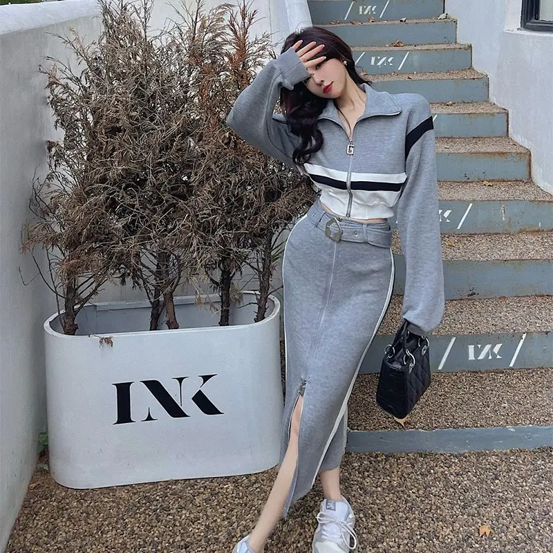 

Girls Skirt Set Athleisure Little Fragrance Suit Skirt Sweatshirt Skirt Two-piece Set Skirt Sets