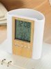 Clock Pen Holder Date Time Display Temperature Detection Ornaments Desktop Storage Decorative Perpetual Calendar Pen Holder 1
