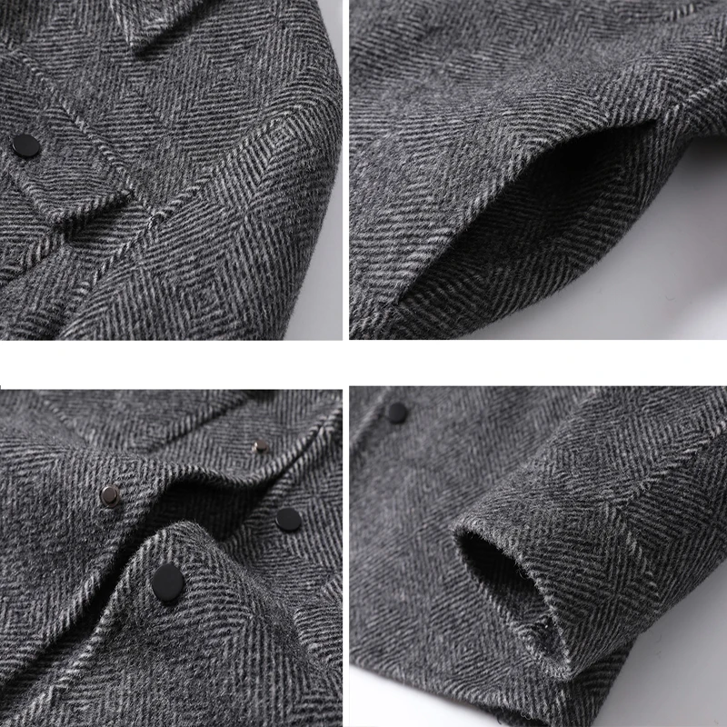 Double Sided Cashmere Jacket Man Sheep Suit Mens Casual Blazer Fashion Cargo Wool Coat Short Cashmere Jackets For Men Blazer 6