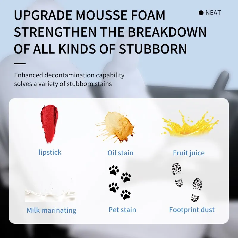 150ml Multi-Purpose Foam Cleaner For Tesla Model 3/Y/S/X Seat Leather Surface Auto Interior Wash Maintenance Spray 2024 Accessor 5