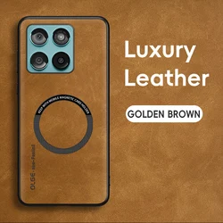 Magnetic Leather Protective Phone Case with Magsafe Compatibility - Motorola Edge 70 Ultra (Borwn)
