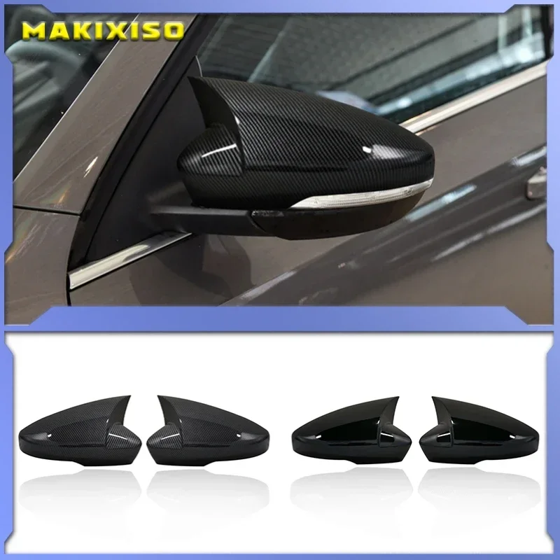 

FOR SKODA OCTAVIA 3 A7 2013-2019 2 PCS ABS PIANO BLACK SIDE MIRROR COVER GLASS PROTECTION CAR ACCESSORIES MODIFIED EKİPMAN
