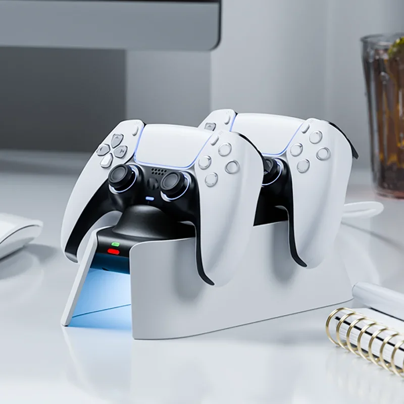 LinYuvo Dual Charging Dock KD28 for PS5 with Display Stand, Type-C Port & LED Indicators,Controller Accessories Charging Station