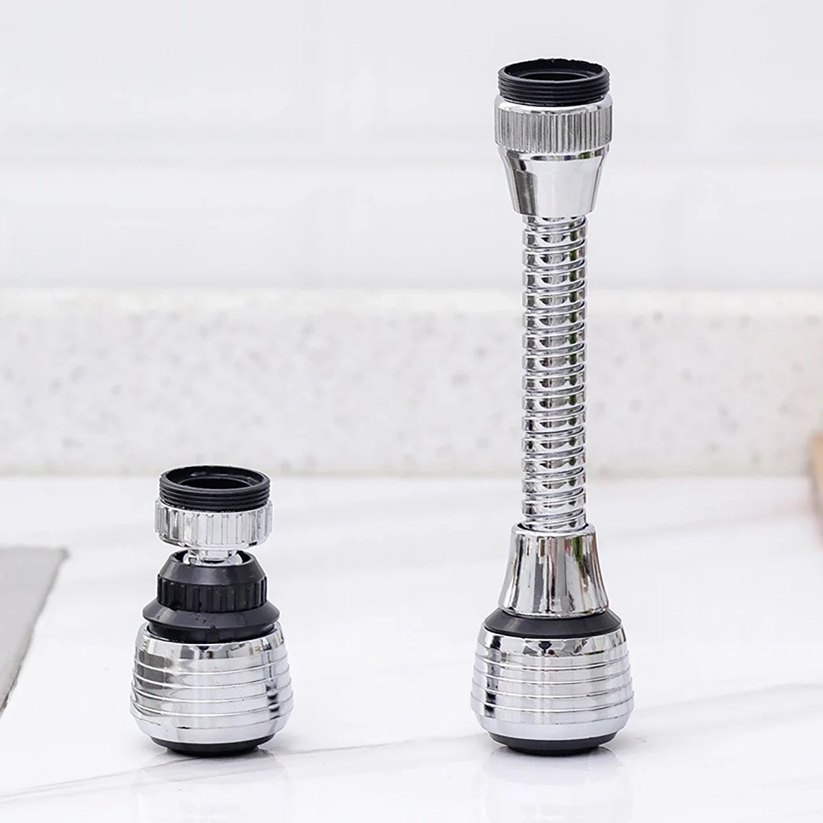 Kitchen Stainless Steel Faucet Sprinkler Water-saving Device Lengthening Rotating Splash Proof Sprinkler Spray Extender Bubbler