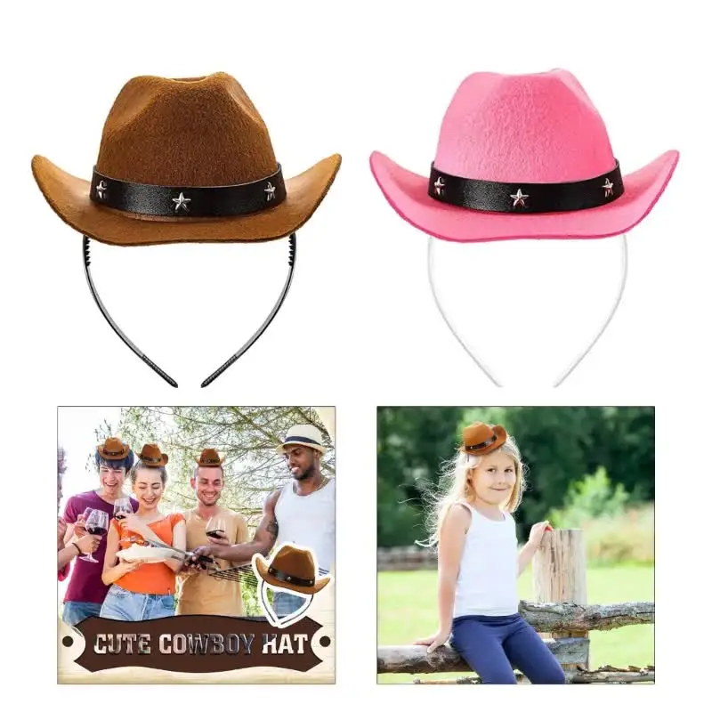 Cappello da Cowboy rosa con grondaia leggera con cappello da Cowgirl in forma No