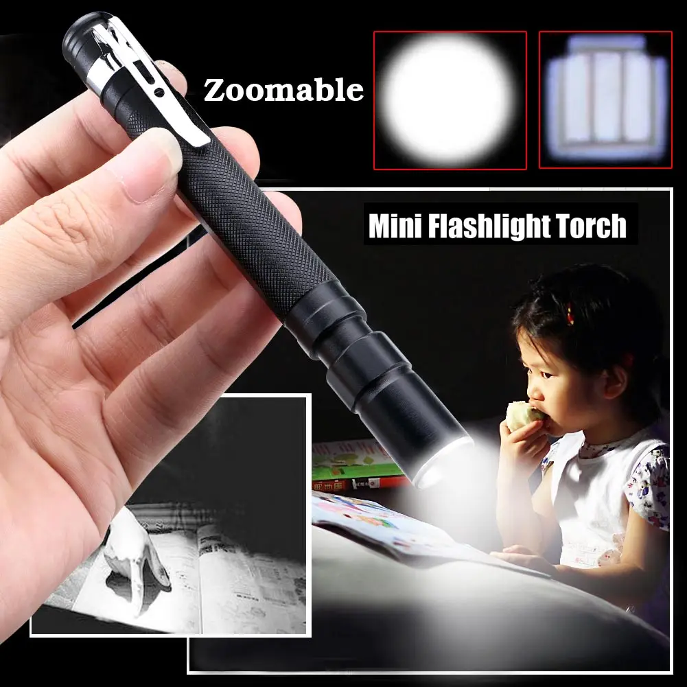 2000lm LED Flashlight mini Medical Handy Pen Light LED Torch Lamp With Stainless Steel Clip Pocket Led Flashlight led flashlight,mini flashlight,led flashlights,mini led flashlight,led torch light