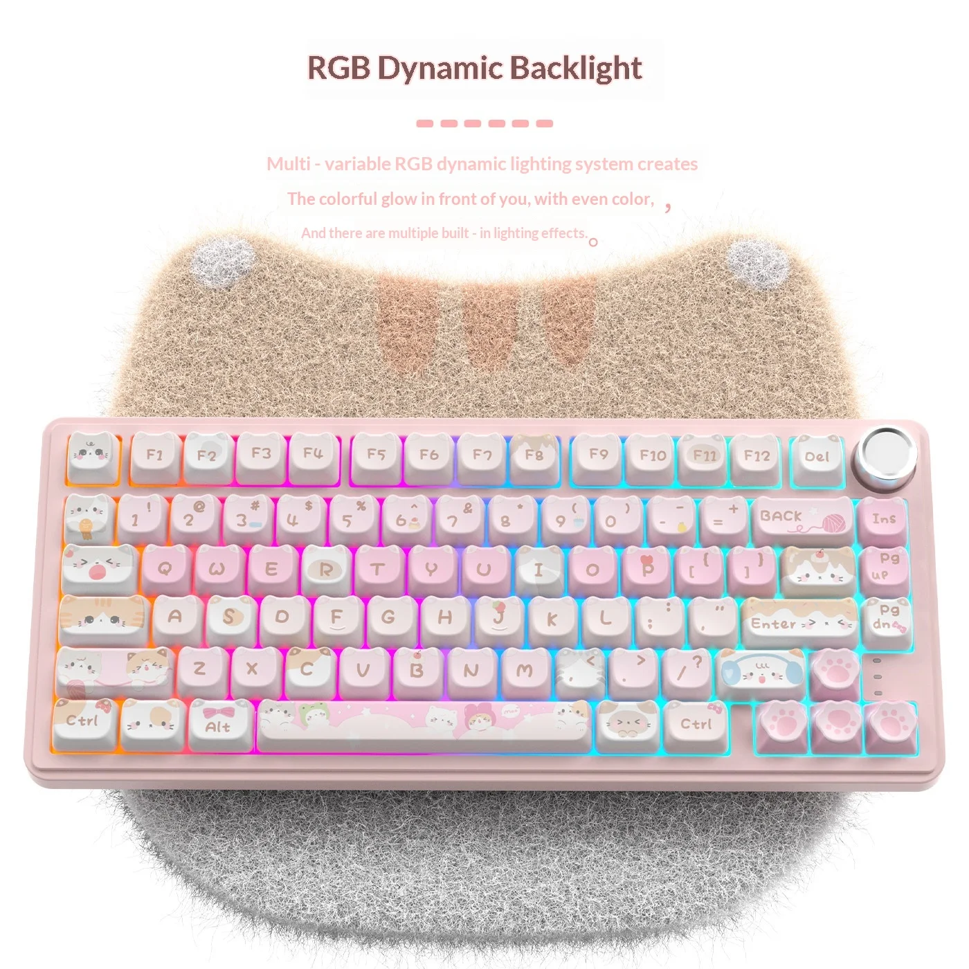 SUMREDA M75 핑크 귀여운 무선 기계식 키보드 게이밍 75% 블루투스 2.4G 유선 RGB 핫스왑 게이머 비접촉식 키보드
