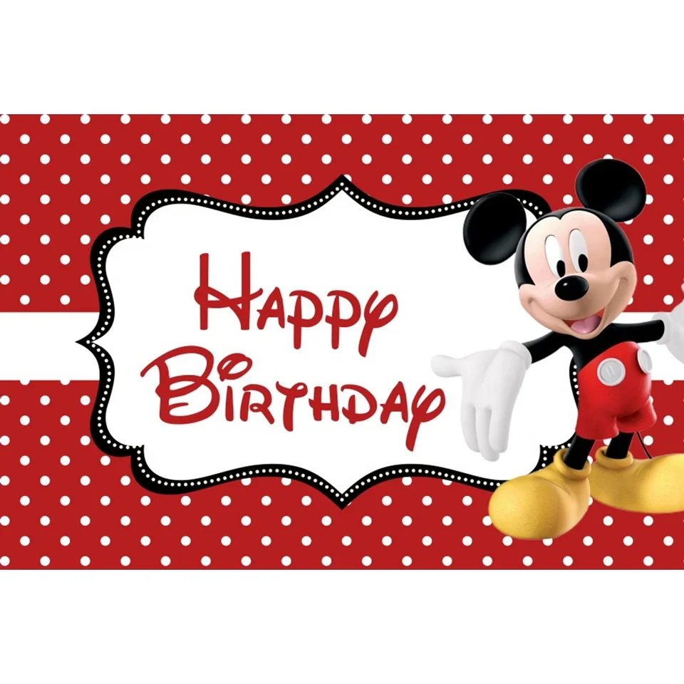 Disney dibujos animados Mickey Mouse Mickey Minnie niños feliz cumpleaños  fotografía fondo decoración fiesta telón - AliExpress, image size:960x960