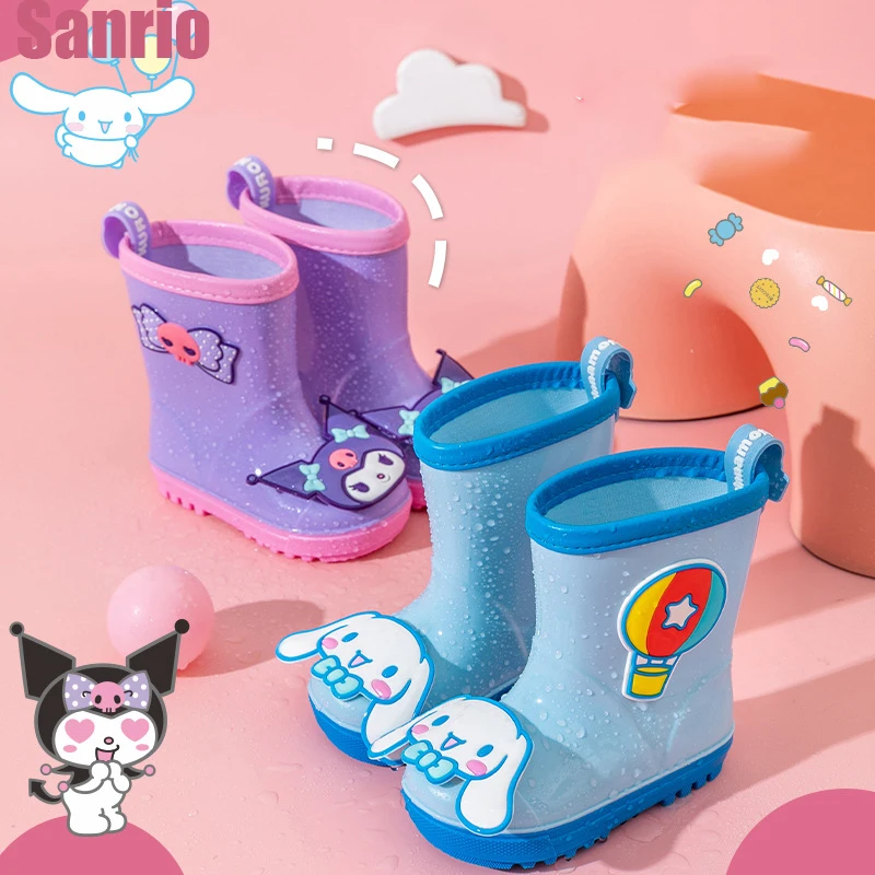 

Sanrio Hello Kitty Kuromi Cinnamoroll Cinnamoroll Kawaii Cartoon Children Rain Shoes Non-slip Outdoor Rain Boots Winter Slippers