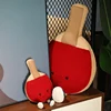 Kawaii Soft Red Table Tennis Bat with Legs Sport Plush Accessory Funny Home Office Decoration Gift 4