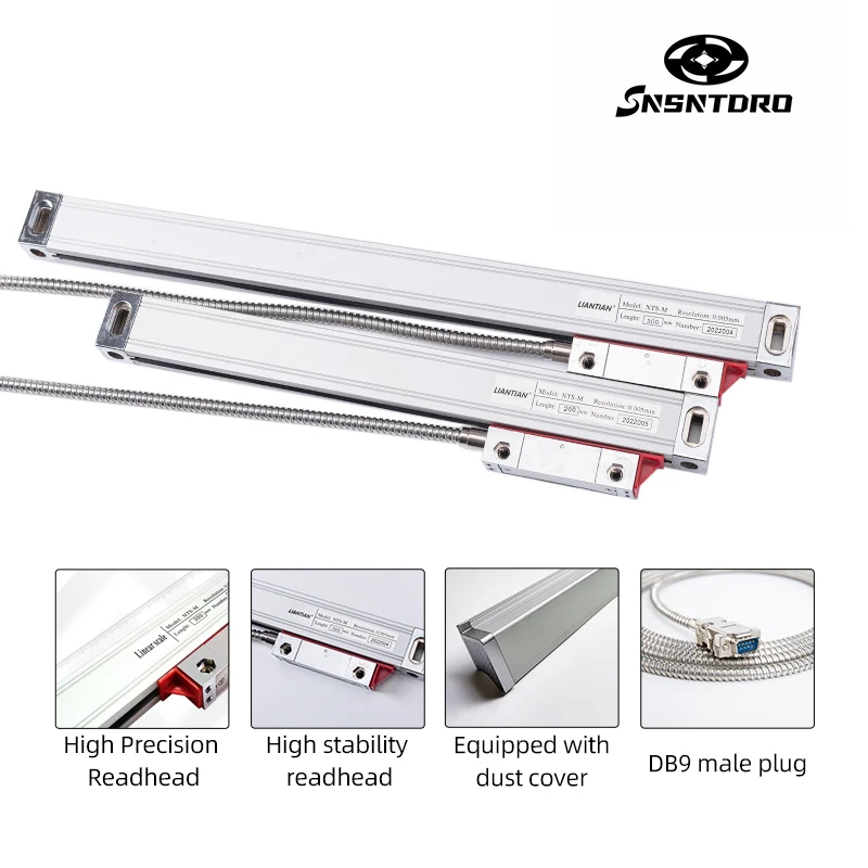 고정밀 밀링 선반 연마기 DRO 선형 유리 체중계, 50 100 150 200 250 300 350 400mm 여행 TTL 해상도 5um, 0.005mm