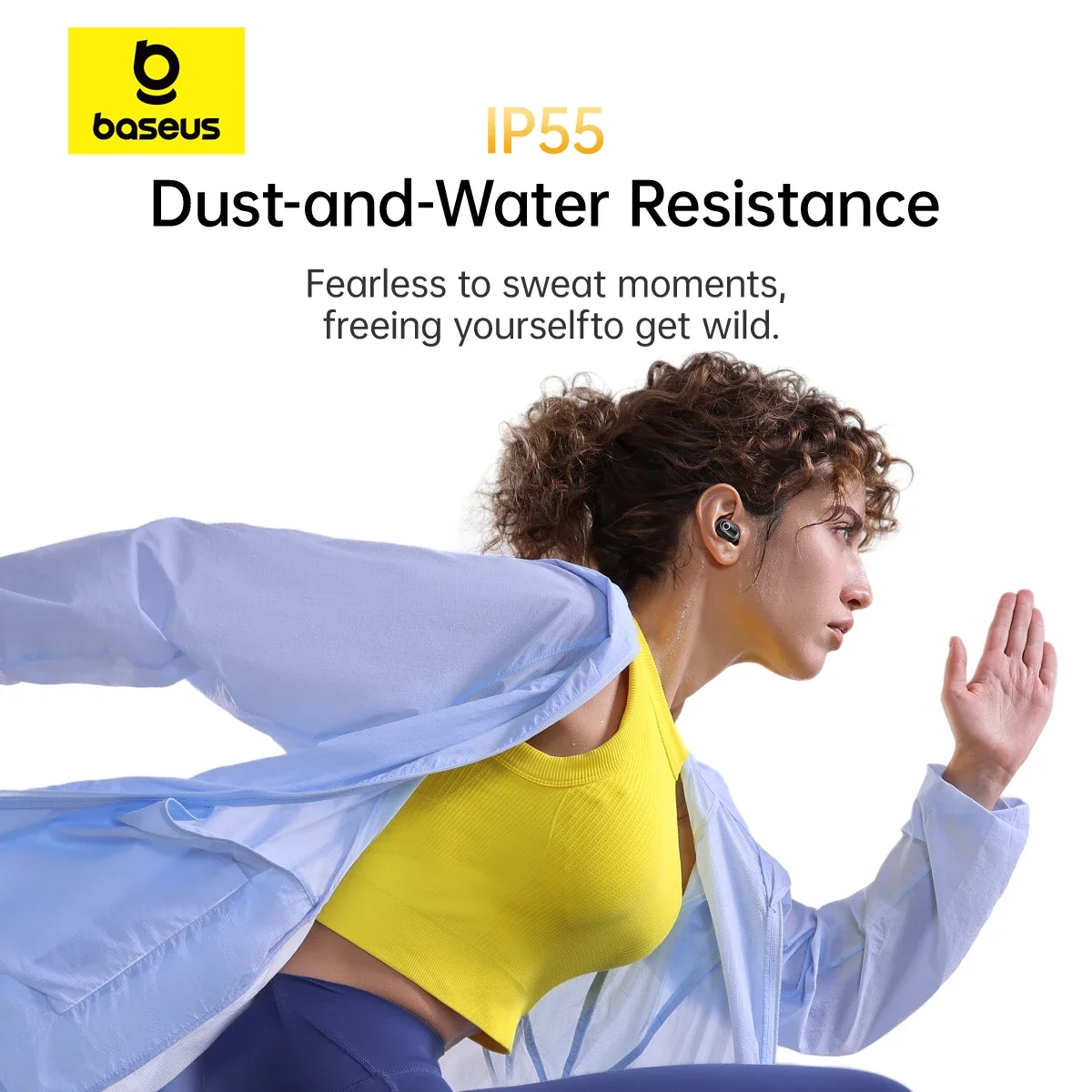 Baseus Bass BD1 무선 이어폰 Bluetooth 5.4 미니 콩 이어 버드 38H 재생 시간 IP55 방수 스포츠 헤드폰