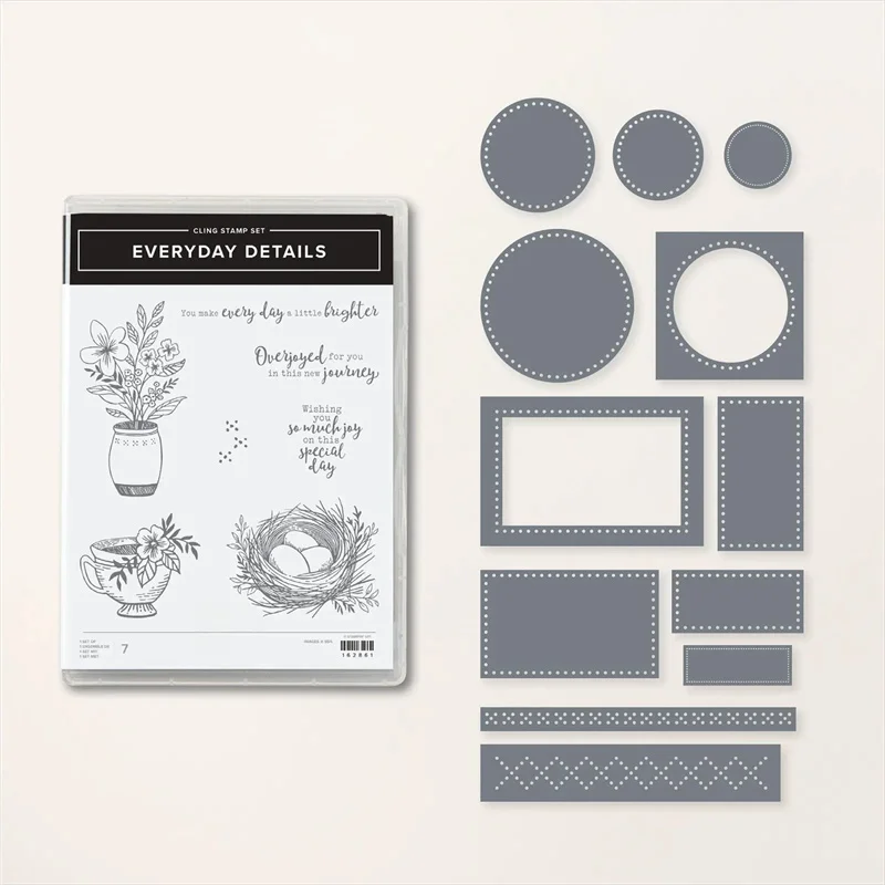 

2024 New Arrival Everyday Details Clear Stamp and Metal Cutting Dies for DIY Craft Scrapbooking