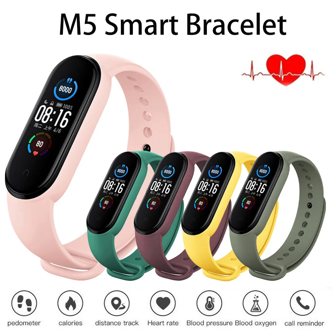 

M5 Smart Watch Men Women Fitness Bracelet Tracker Heart Rate Monitor Waterproof Children Sport SmartWatch For Xiaomi PK M6 M7 M4