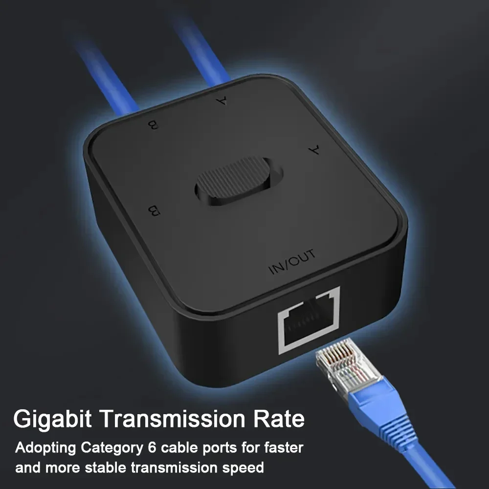 2포트 1000Mbps 기가비트 네트워크 스위치 RJ45 스위치 네트워크 분배기 케이블 익스텐더 셀렉터 무전원 2웨이 어댑터 커넥터